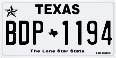 TX license plate BDP1194