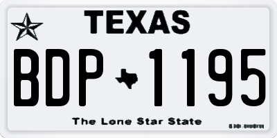 TX license plate BDP1195