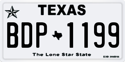 TX license plate BDP1199