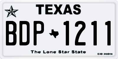 TX license plate BDP1211