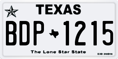 TX license plate BDP1215