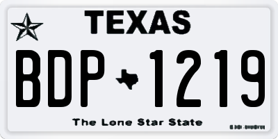 TX license plate BDP1219