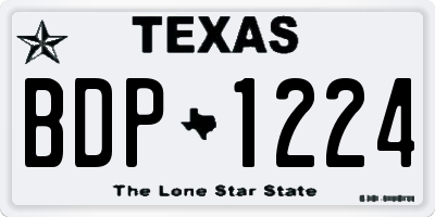 TX license plate BDP1224