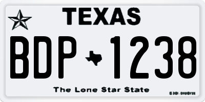 TX license plate BDP1238