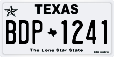 TX license plate BDP1241