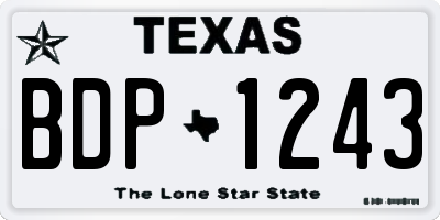 TX license plate BDP1243