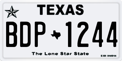TX license plate BDP1244
