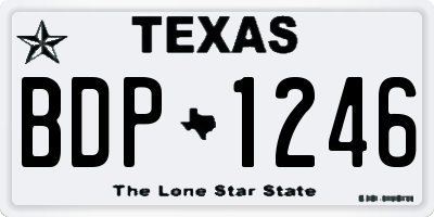 TX license plate BDP1246