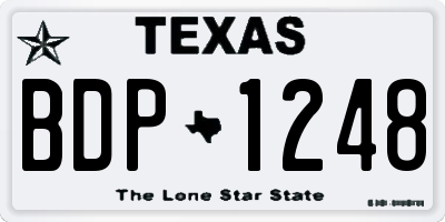 TX license plate BDP1248