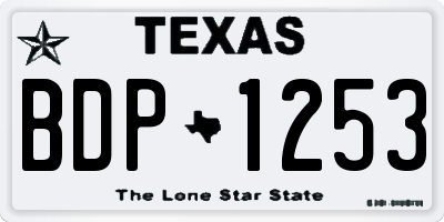 TX license plate BDP1253