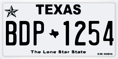 TX license plate BDP1254