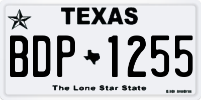 TX license plate BDP1255