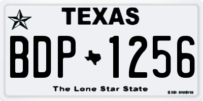 TX license plate BDP1256
