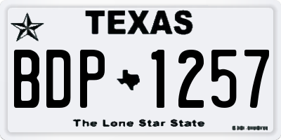 TX license plate BDP1257