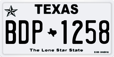 TX license plate BDP1258