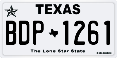TX license plate BDP1261