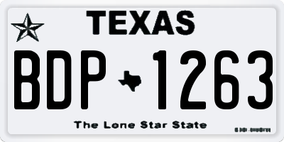 TX license plate BDP1263