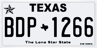 TX license plate BDP1266