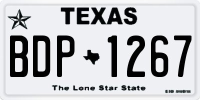 TX license plate BDP1267