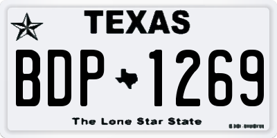 TX license plate BDP1269