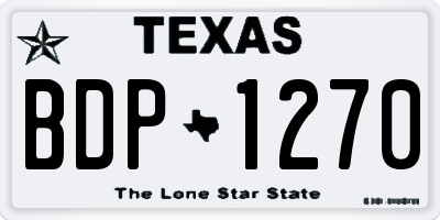 TX license plate BDP1270
