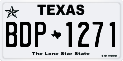 TX license plate BDP1271