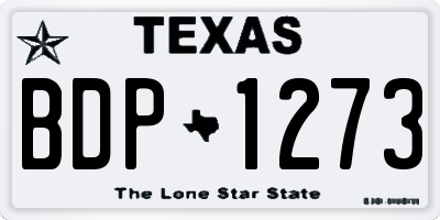 TX license plate BDP1273