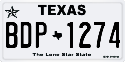 TX license plate BDP1274