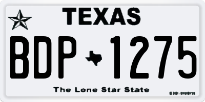 TX license plate BDP1275