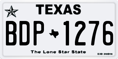TX license plate BDP1276