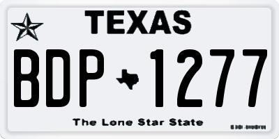 TX license plate BDP1277