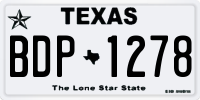 TX license plate BDP1278