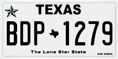 TX license plate BDP1279