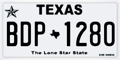 TX license plate BDP1280