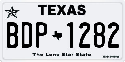 TX license plate BDP1282