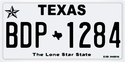 TX license plate BDP1284