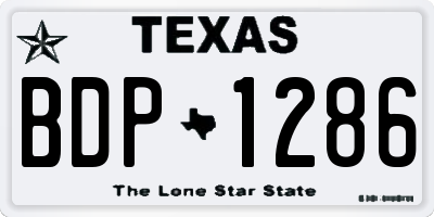 TX license plate BDP1286