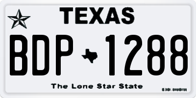 TX license plate BDP1288
