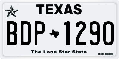 TX license plate BDP1290