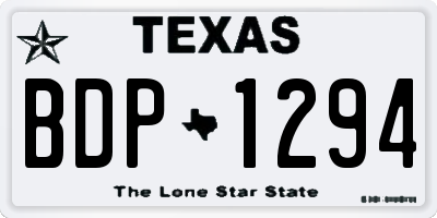 TX license plate BDP1294