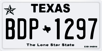 TX license plate BDP1297