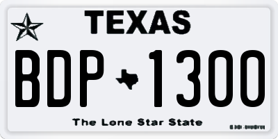 TX license plate BDP1300