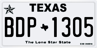 TX license plate BDP1305