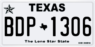 TX license plate BDP1306