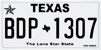 TX license plate BDP1307