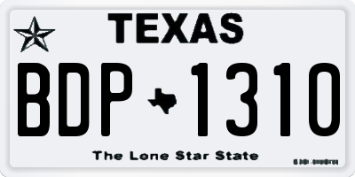 TX license plate BDP1310