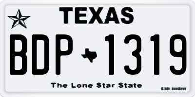TX license plate BDP1319