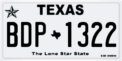 TX license plate BDP1322