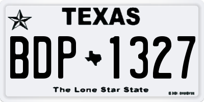 TX license plate BDP1327