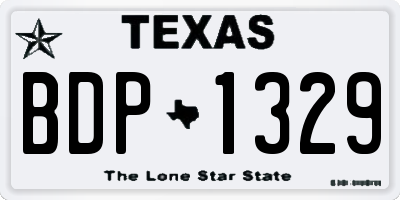 TX license plate BDP1329